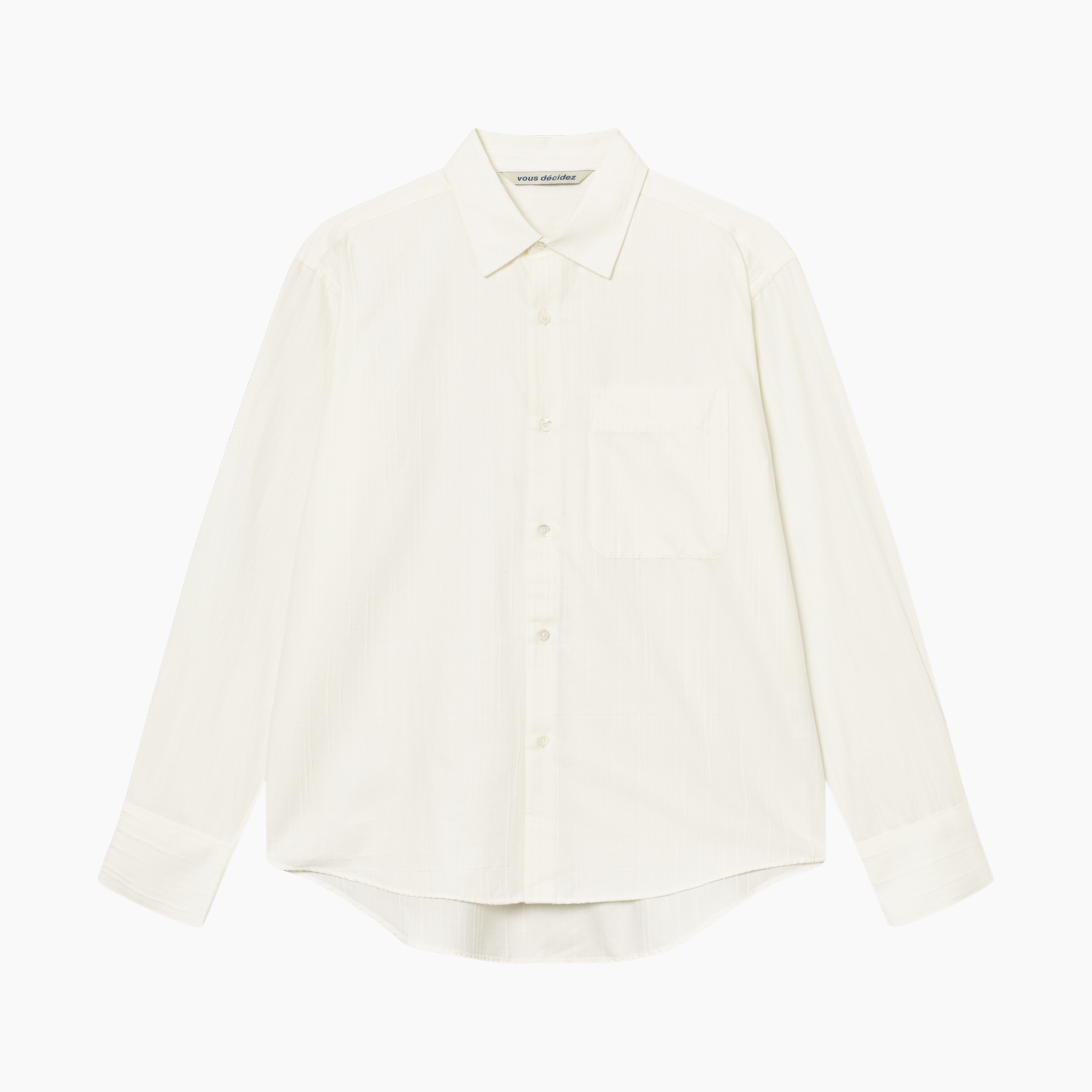 MADE SHIRT - WHITE STRUCTURE STRIPE - Aura