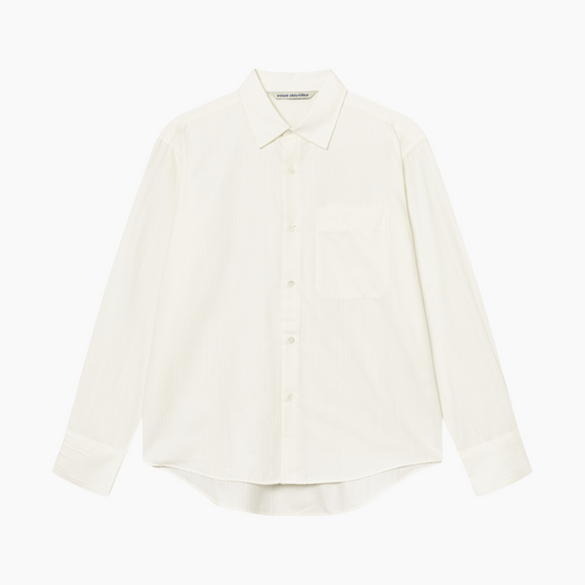 MADE SHIRT - WHITE STRUCTURE STRIPE - Aura