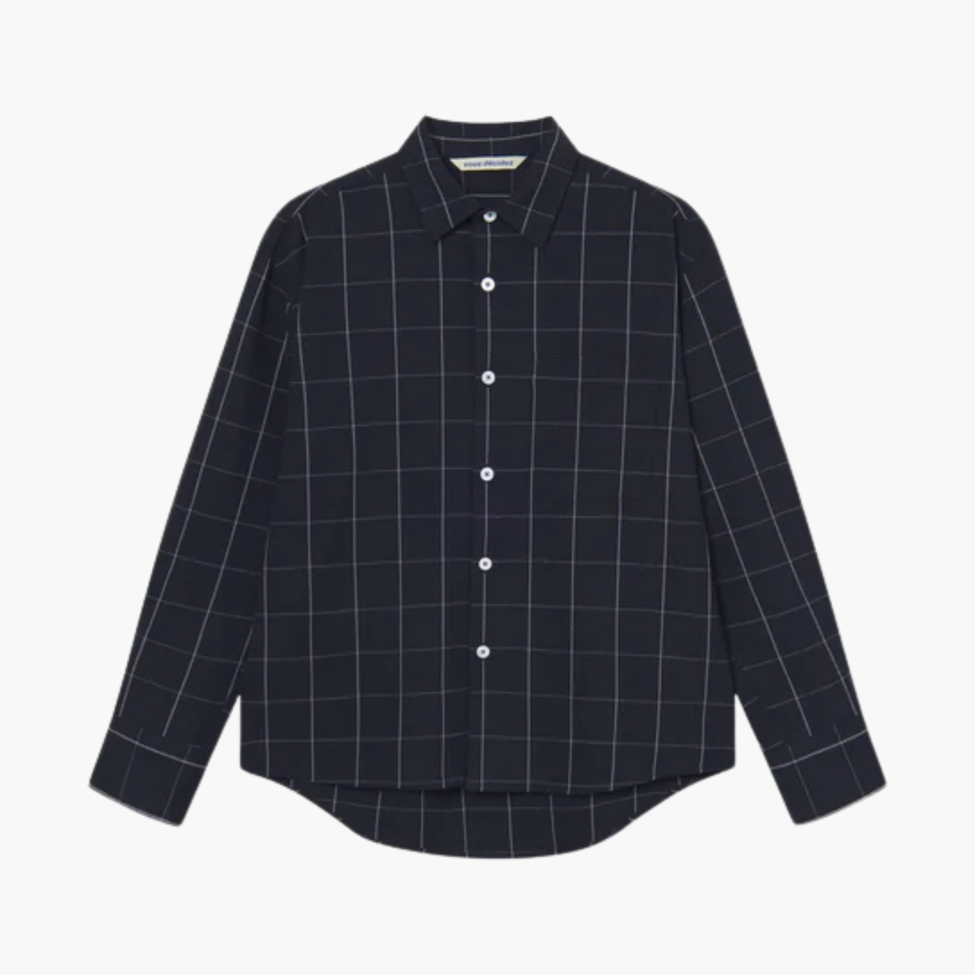 MADE SHIRT - NAVY/WHITE WIDE CHECK Aura