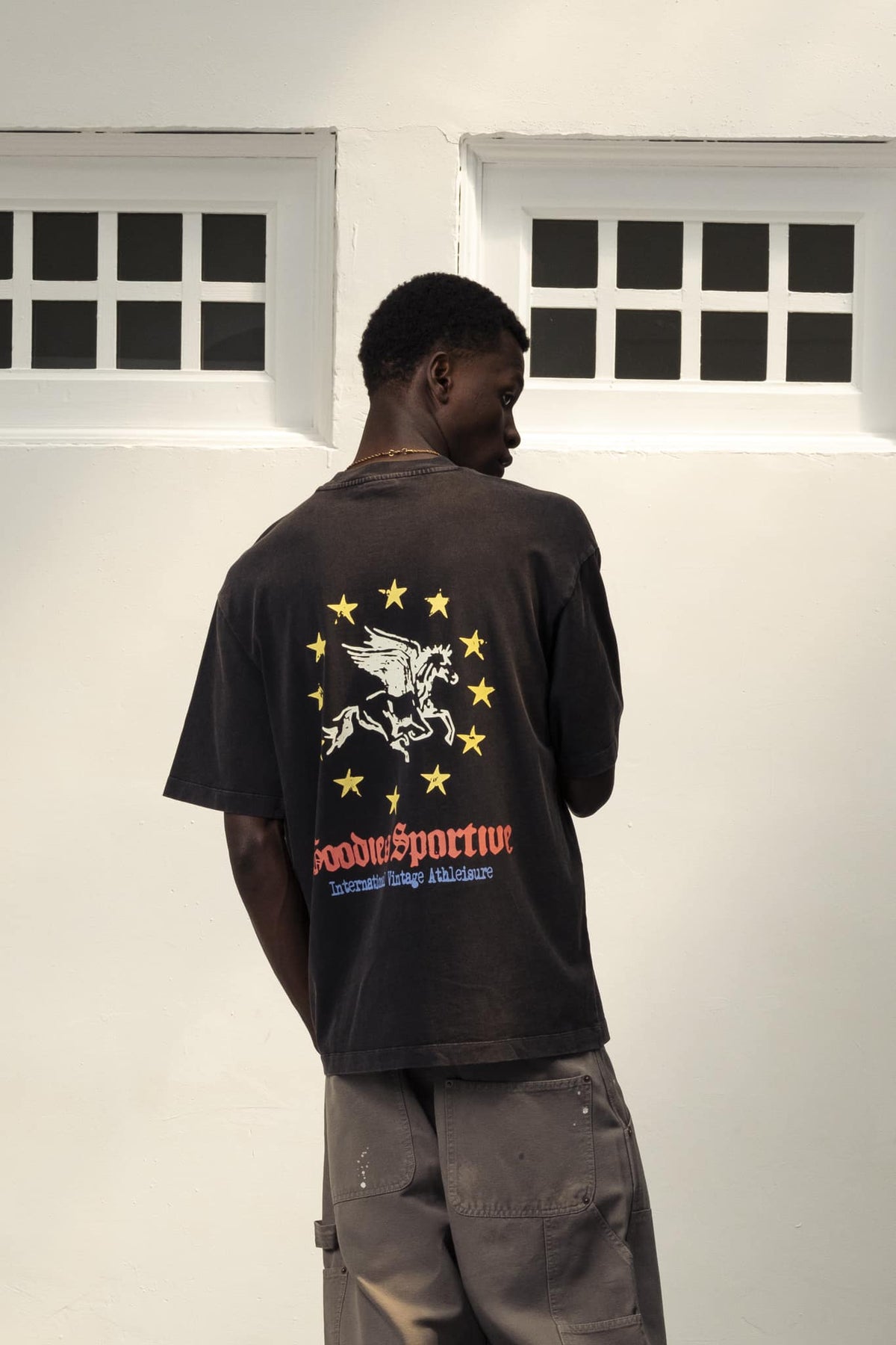 PEGASUS UNION TEE - Washed Black GOODIES SPORTIVE - porté de dos — photo 2