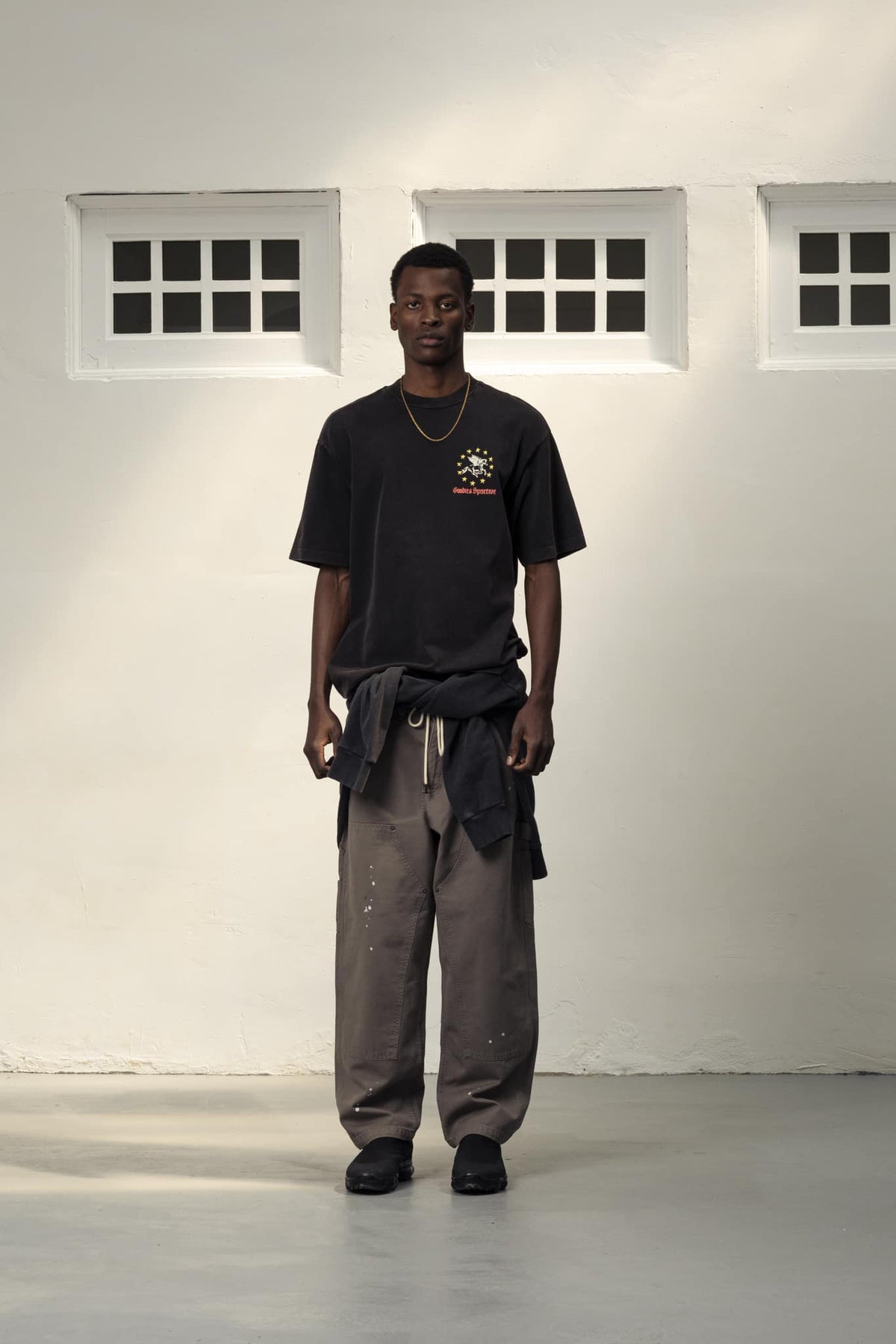 PEGASUS UNION TEE - Washed Black GOODIES SPORTIVE - porté de face — photo 1