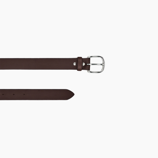 Casual Belt Ebony Vegetable Calf With Silver Buckle - Aura