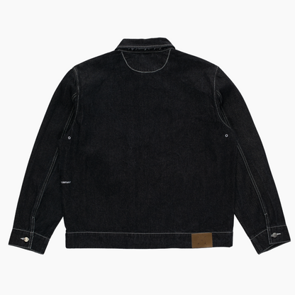 full button jacket - black denim - Aura