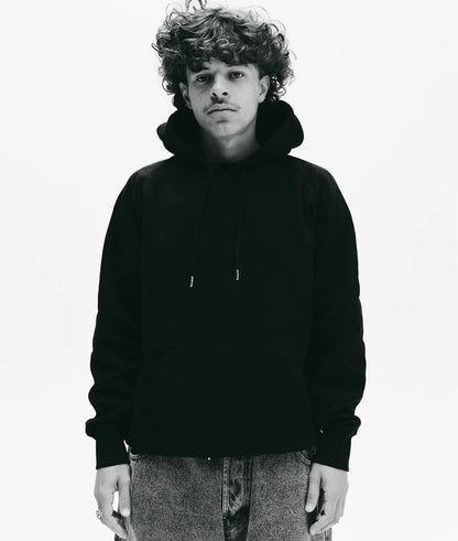 logo hooded sweat - black/white - Aura