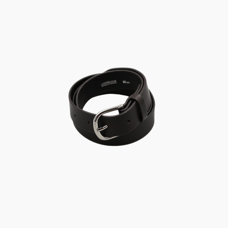 Casual Belt Ebony Vegetable Calf With Silver Buckle - Aura