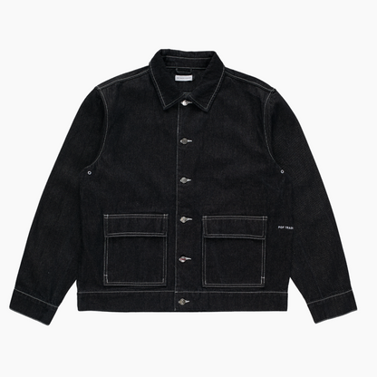 full button jacket - black denim - Aura