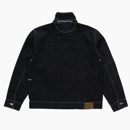 full button jacket - black denim - Aura
