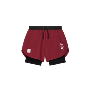 BIORIP SHORT 2EN1 - Bordeaux ACT RUNNING - vue de face
