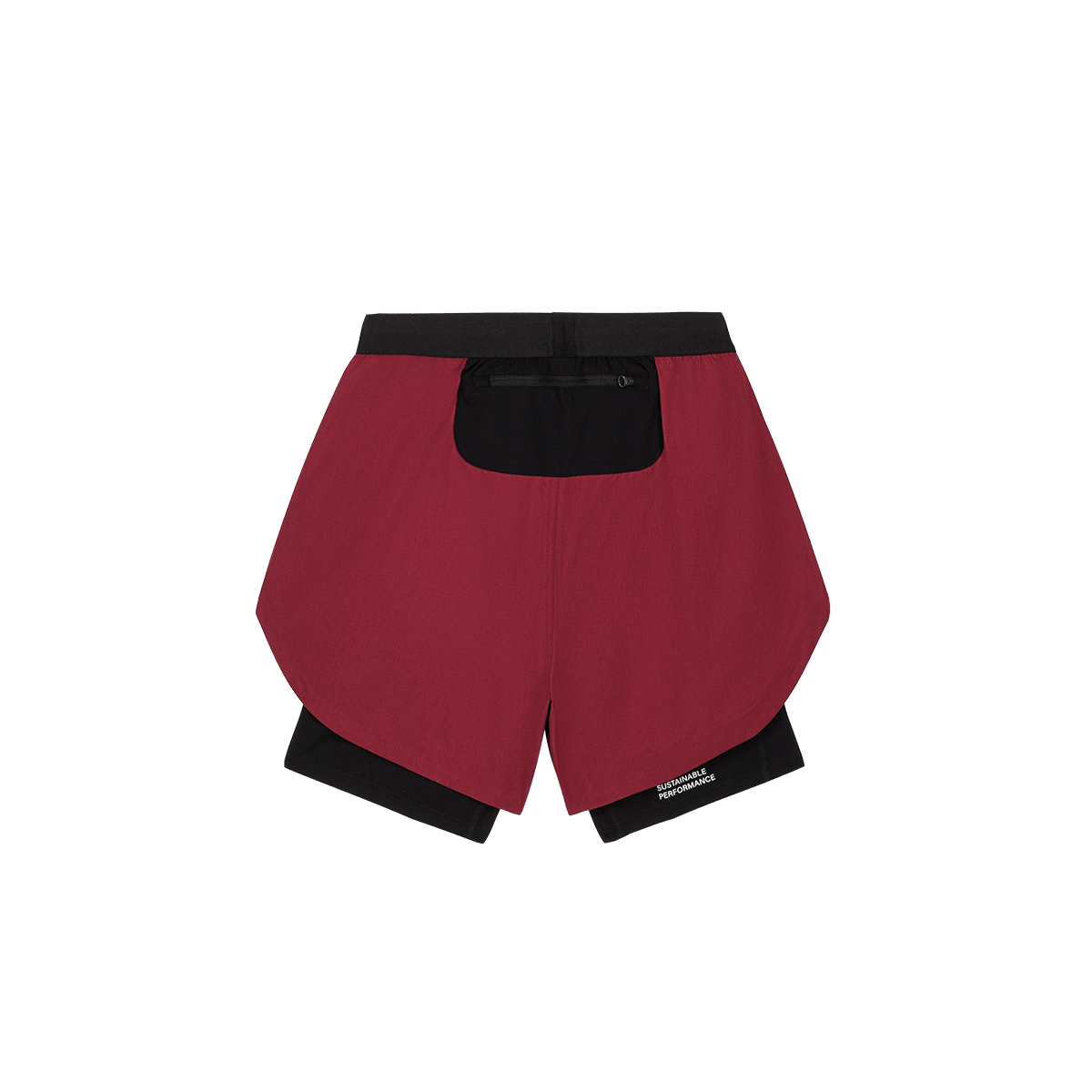 BIORIP SHORT 2EN1 - Bordeaux ACT RUNNING - vue de dos