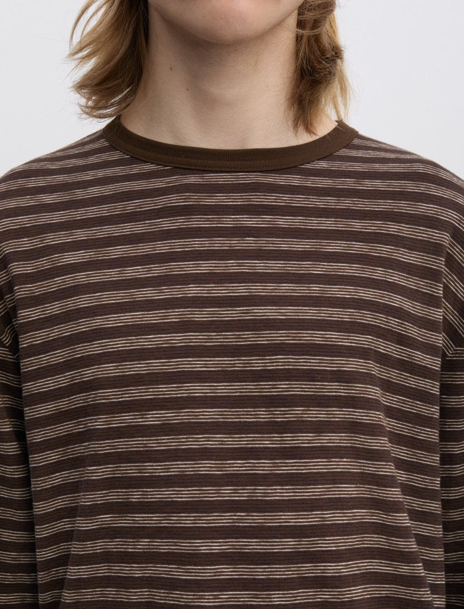 Another Aspect T-Shirt 3.0 JPN Brown/Ecru Stripe - detail — photo 2