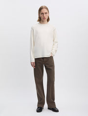 ANOTHER T-Shirt 3.0 White/Brown - t-shirt manches longues coton bio Another Aspect