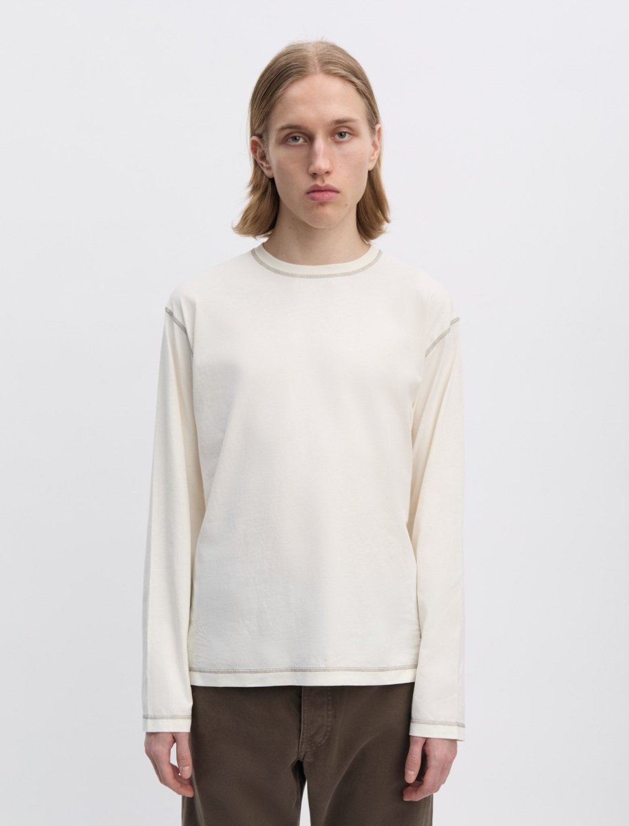 T-shirt Another Aspect 3.0 blanc/marron, porté de dos