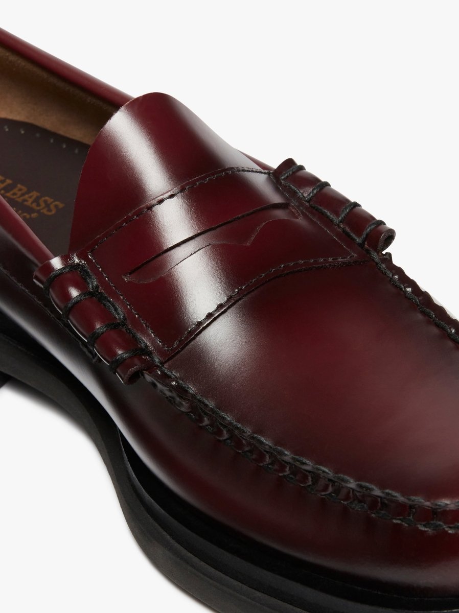 WEEJUN STEP LARSON MOC PENNY - Wine G.H.BASS - détail construction step welt