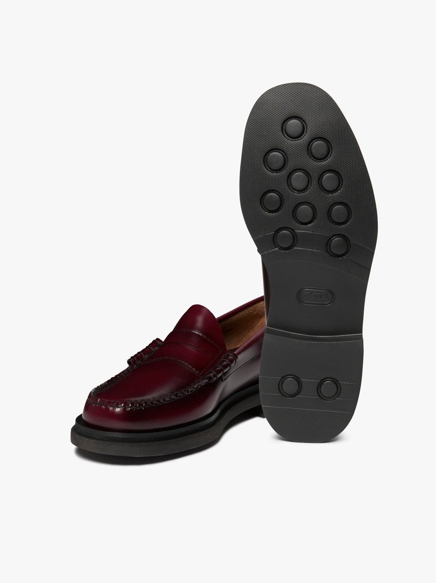 WEEJUN STEP LARSON MOC PENNY - Wine G.H.BASS - détail semelle caoutchouc XL Baltimore