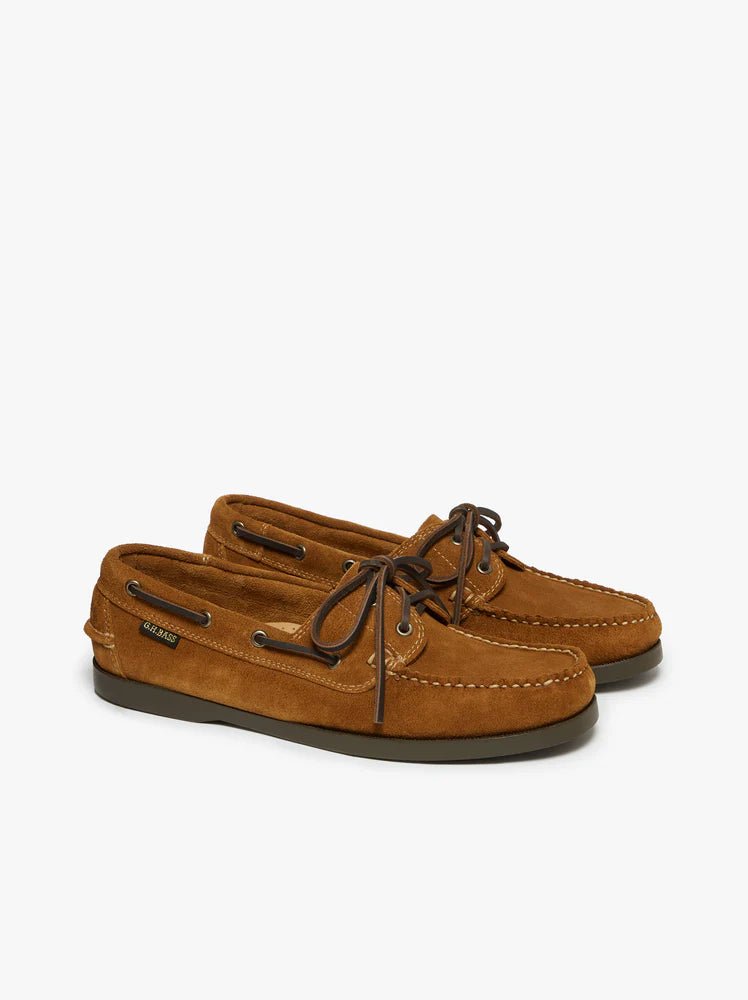JETTY I BOATER 2 EYE - Mid Brown Suede G.H.BASS - vue de profil — photo 2