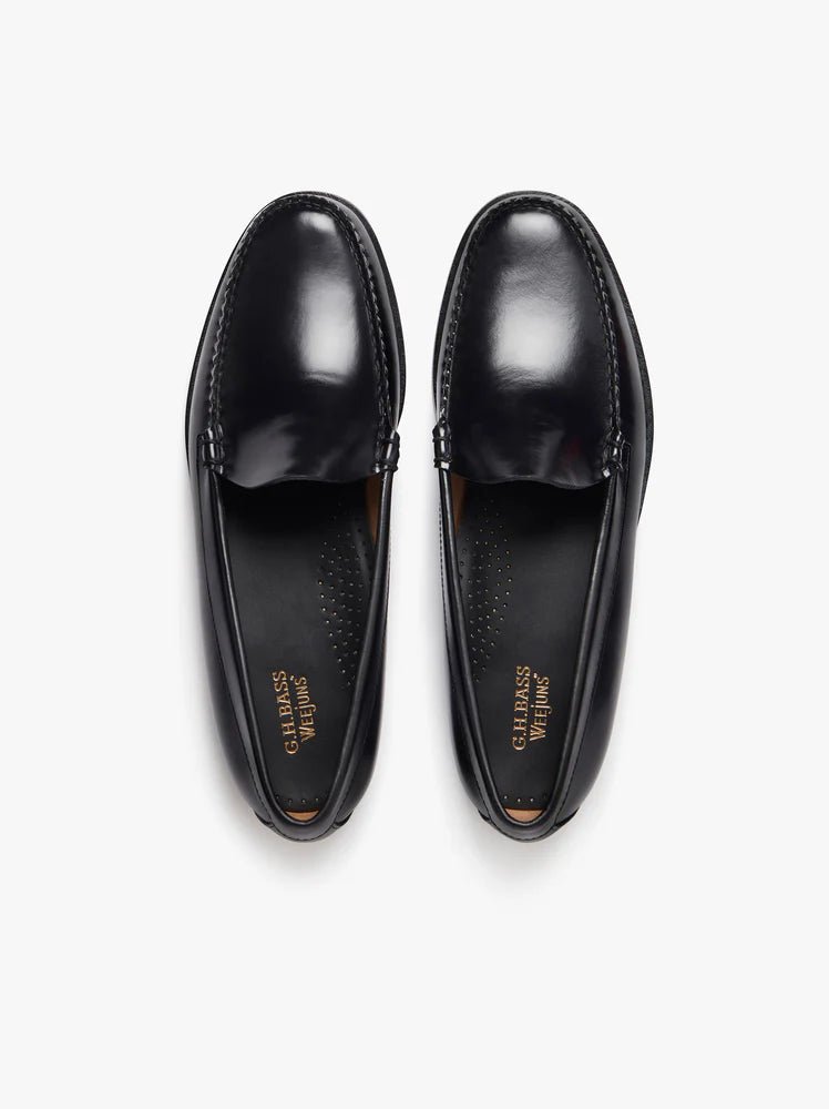 WEEJUN VENETIAN - Black Leather G.H.BASS - détail semelle cuir