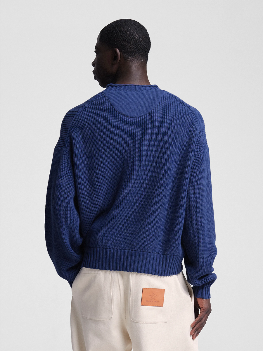 Stamp Knit Bram's Fruit navy porté, vue de dos — photo 5
