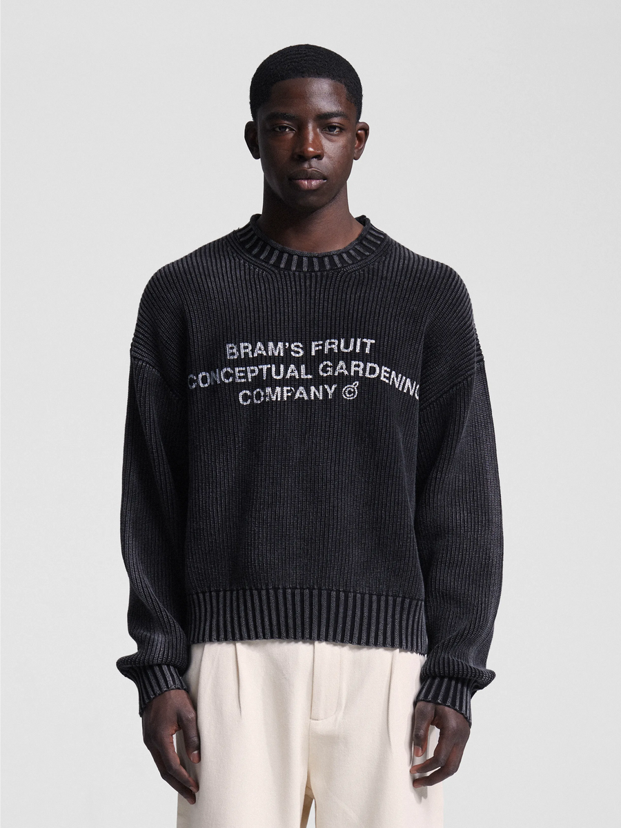 Stamp Knit Bram's Fruit charcoal black porté, coupe loose — photo 3