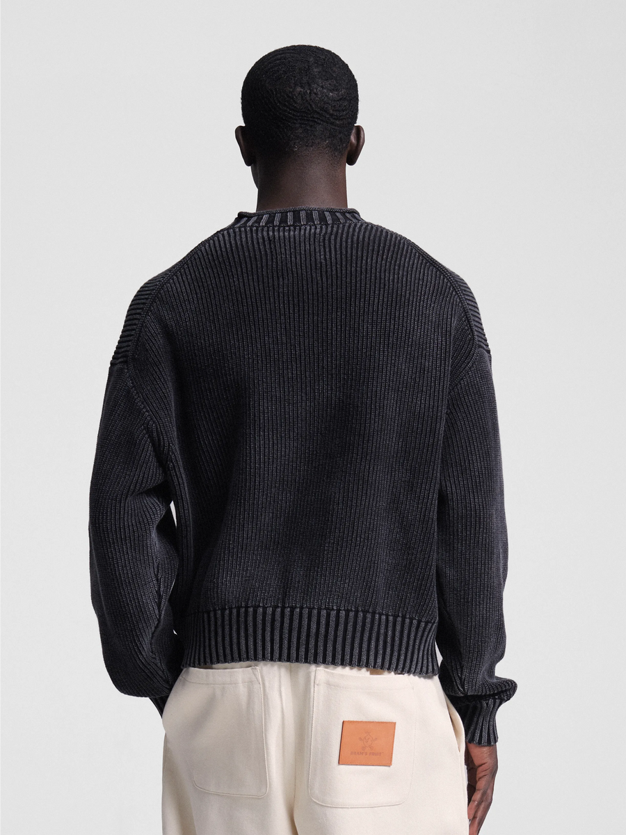 Stamp Knit Bram's Fruit charcoal black porté, vue de profil — photo 4