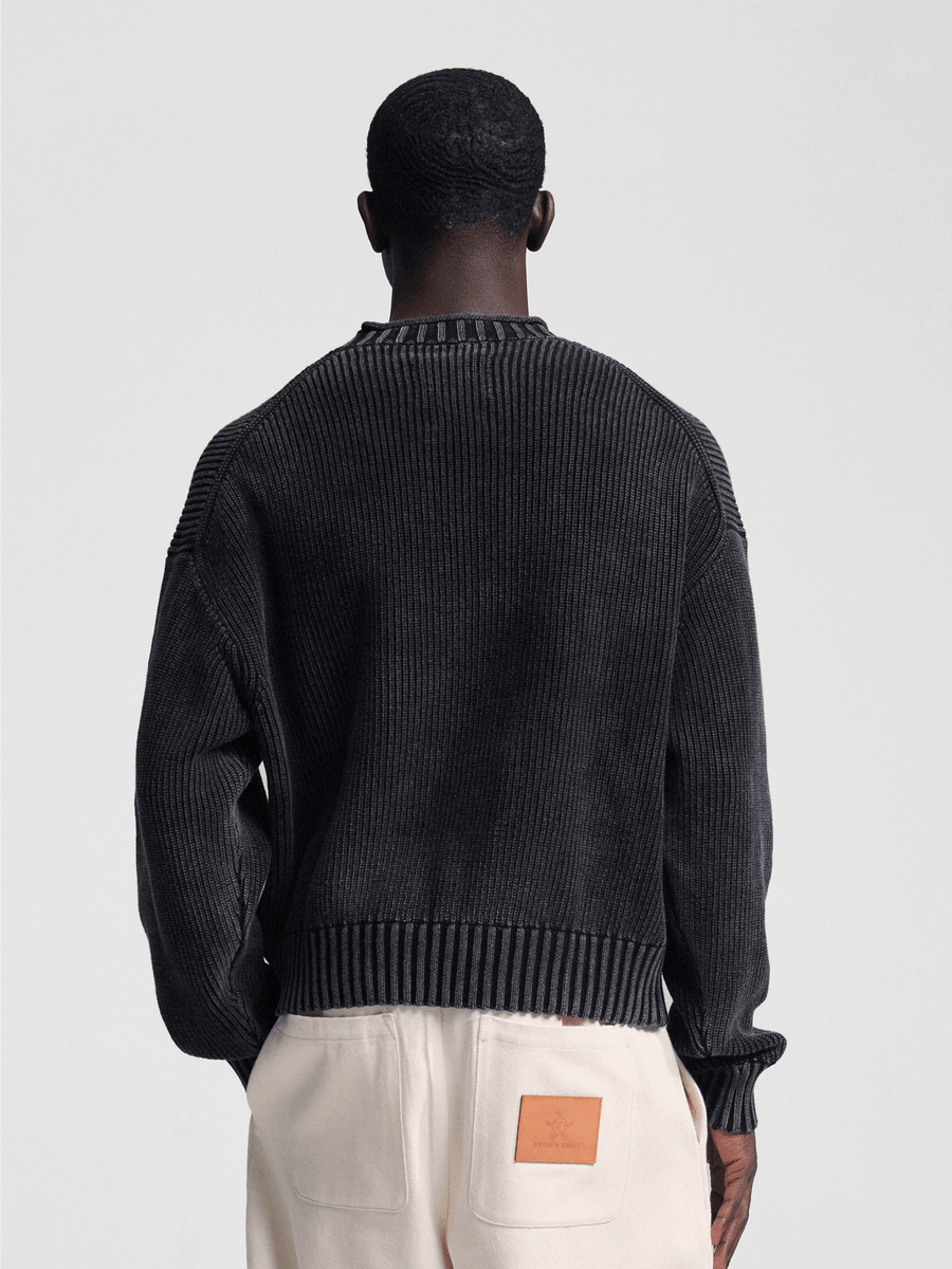 Stamp Knit Bram's Fruit charcoal black porté, vue de profil