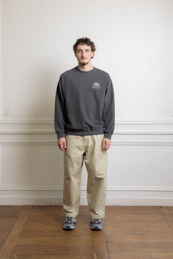 PINTUCK WIDE CHINO PANTS - BEIGE