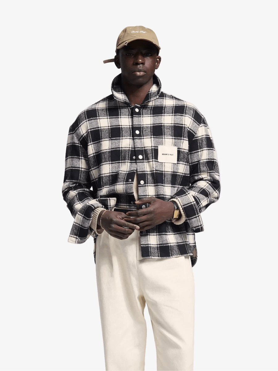 Flanel Overshirt Bram's Fruit black, look campagne FW26 — photo 8