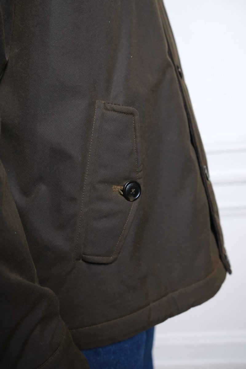 WAXED DECK JACKET - DEEP MOSS BARACUTA