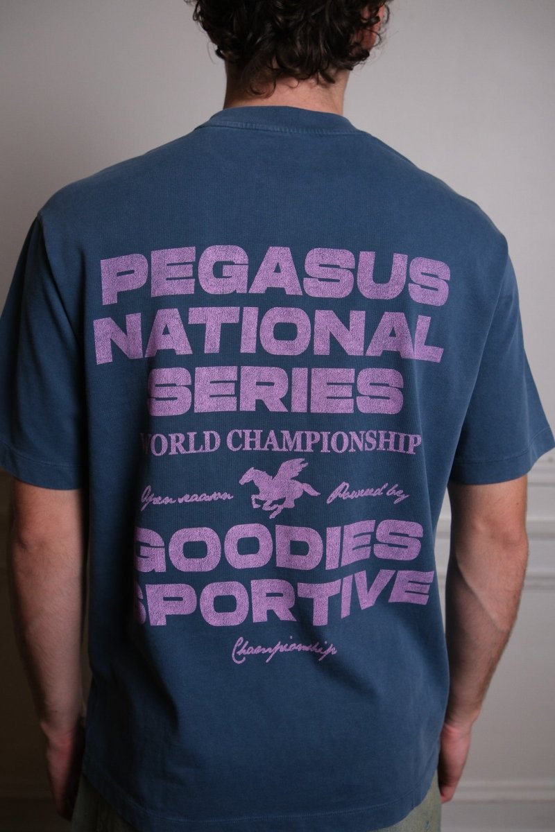 Goodies Sportive Pegasus Series Blue Tee vue de profil