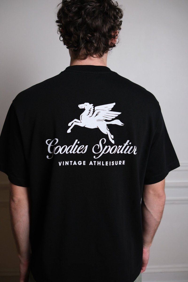 Goodies Sportive Pegasus Black Tee vue de profil