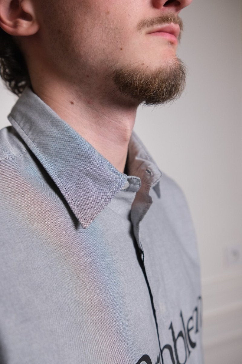 No Problemo LS Stripe Oxford Shirt Charcoal Aries no problemo — photo 4