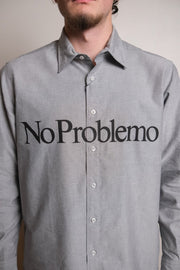 No Problemo LS Stripe Oxford Shirt Charcoal Aries no problemo