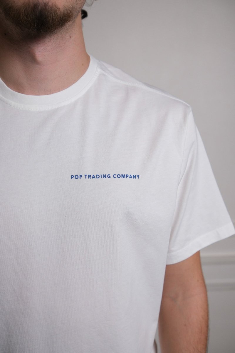 logo t-shirt white/dutch blue Pop trading company