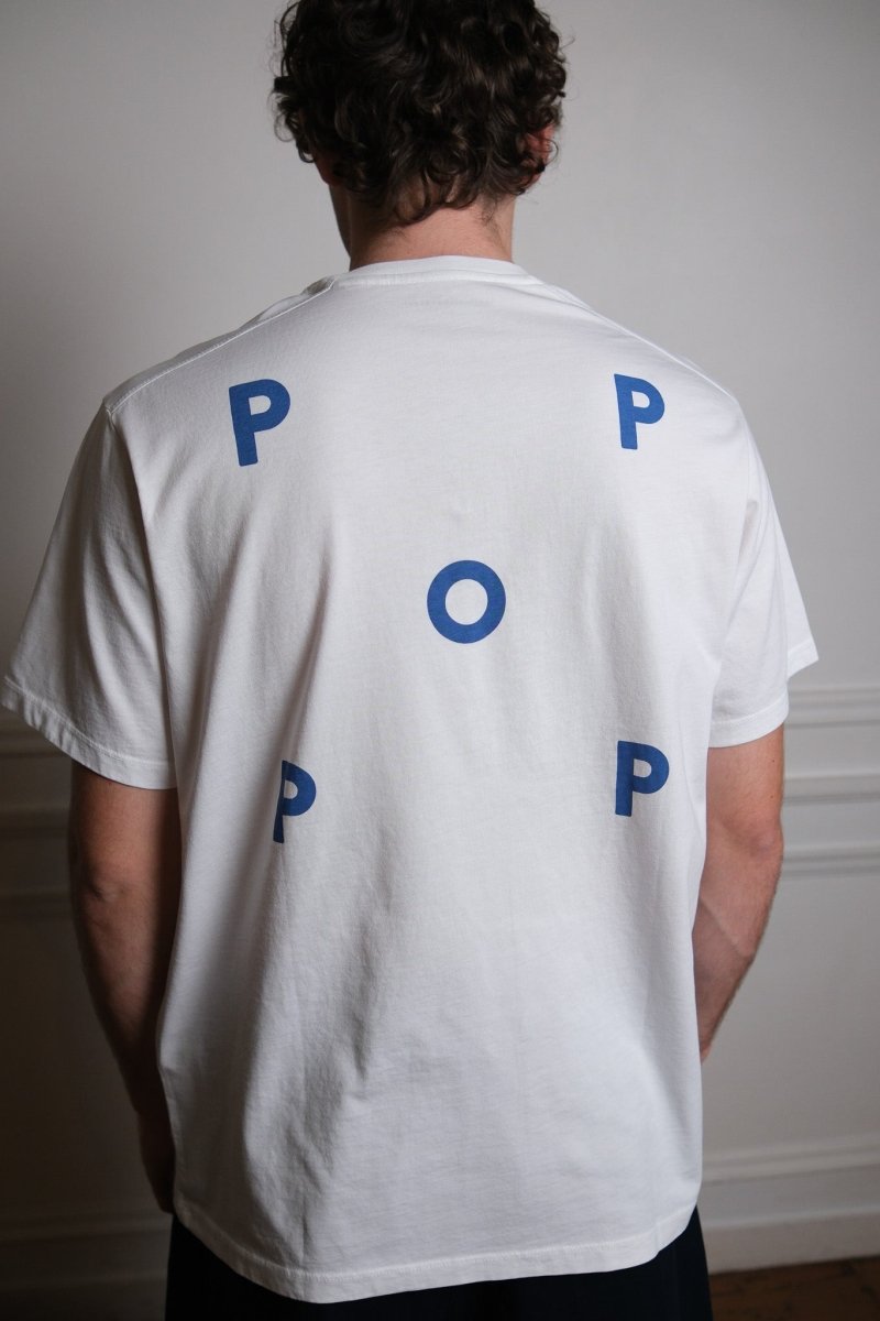 logo t-shirt white/dutch blue Pop trading company