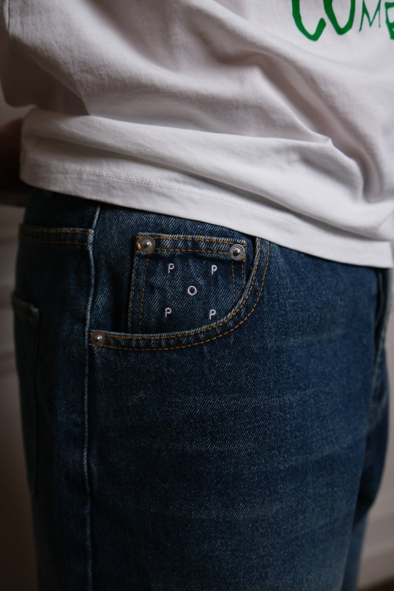 Longer drs short - Washed denim Pop trading company