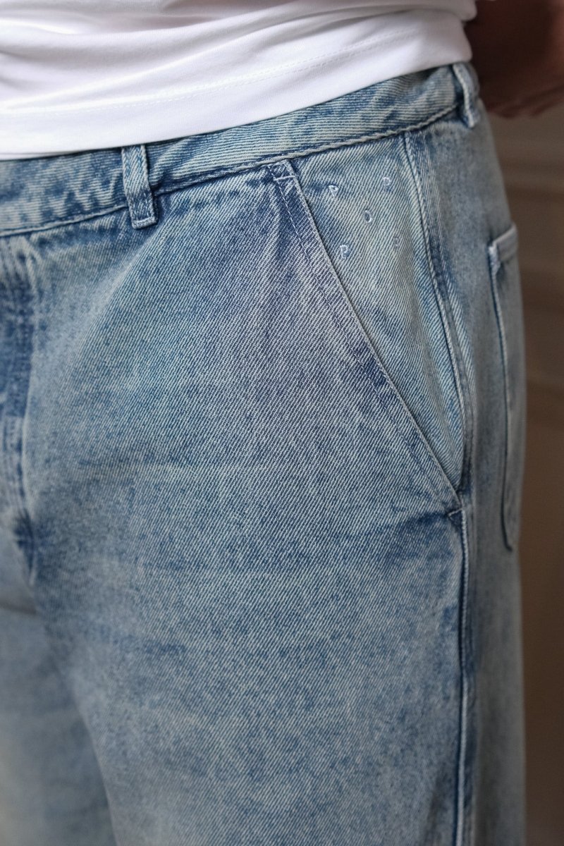 beattie denim pants washed denim Pop trading company — photo 3