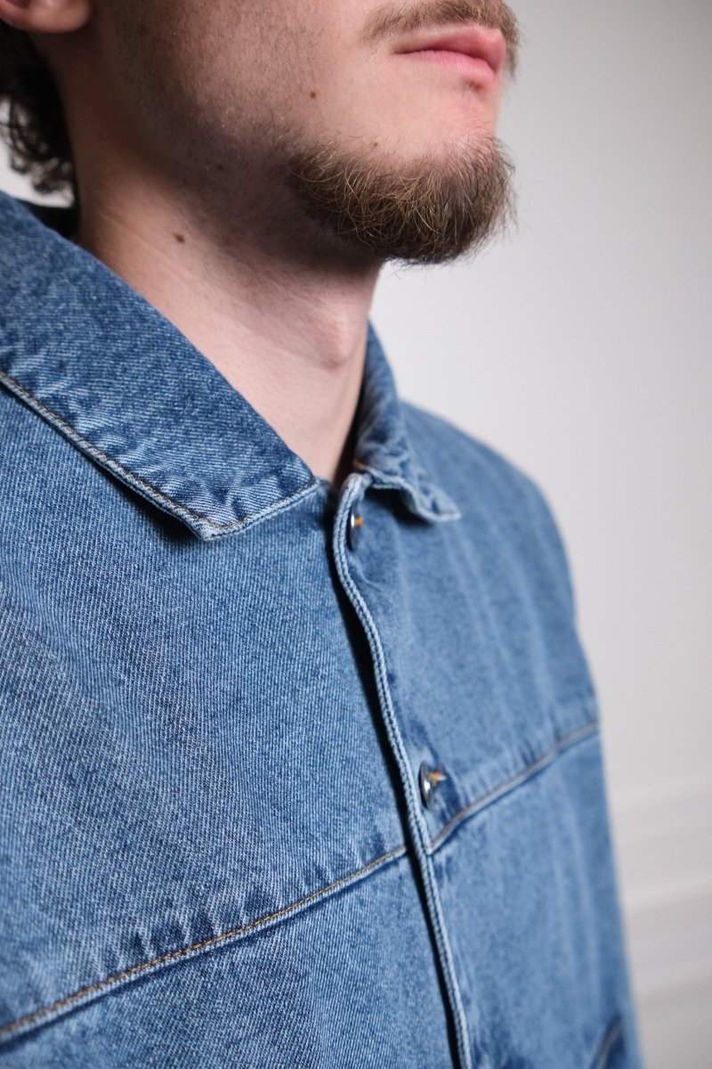 drs denim jacket stone washed Pop trading company