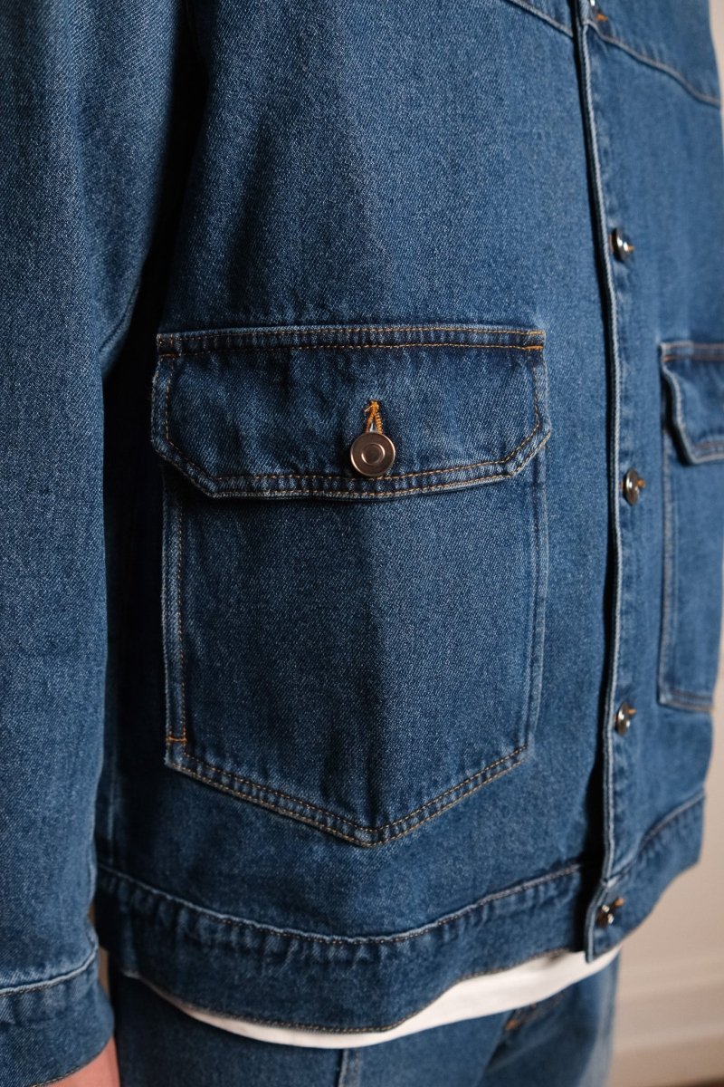 Full button denim jacket Pop trading company