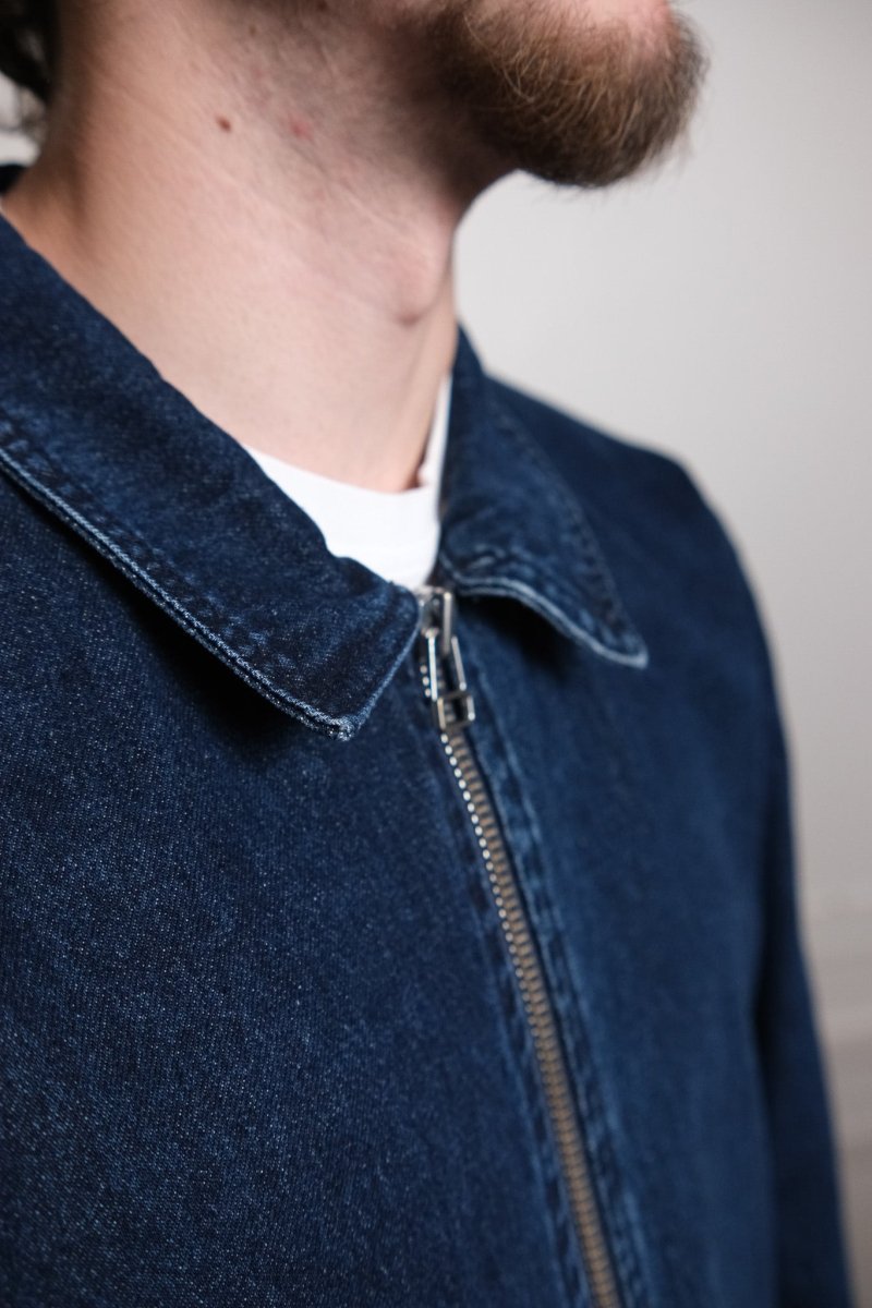 denim full zip jacket rinsed denim Pop trading company — photo 4