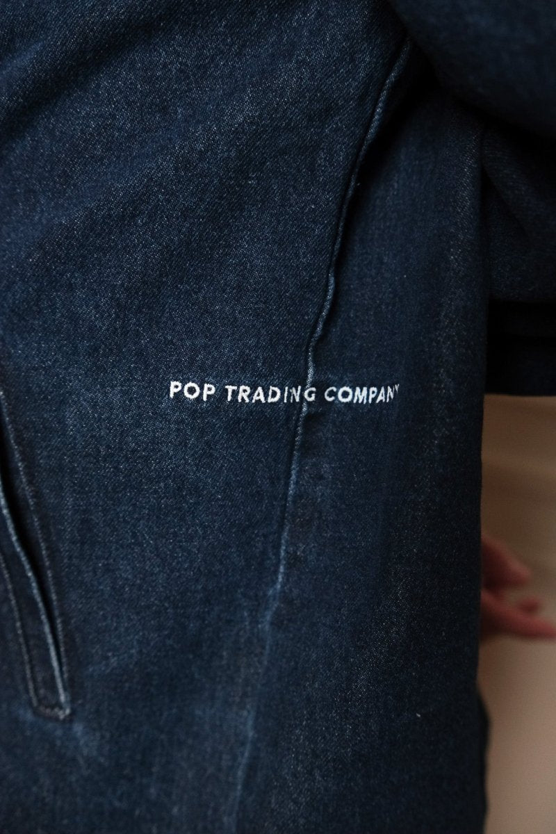 denim full zip jacket rinsed denim Pop trading company — photo 5