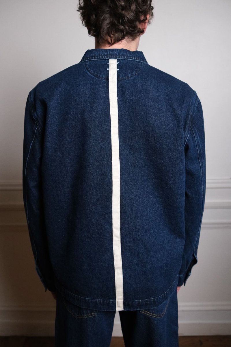 denim full zip jacket rinsed denim Pop trading company — photo 6