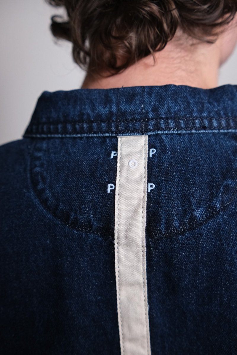 denim full zip jacket rinsed denim Pop trading company — photo 7