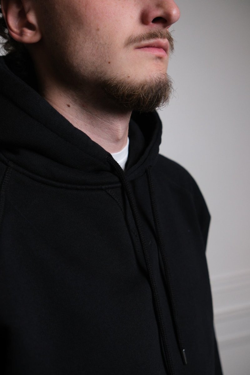 logo hooded sweat - black/white Pop trading company