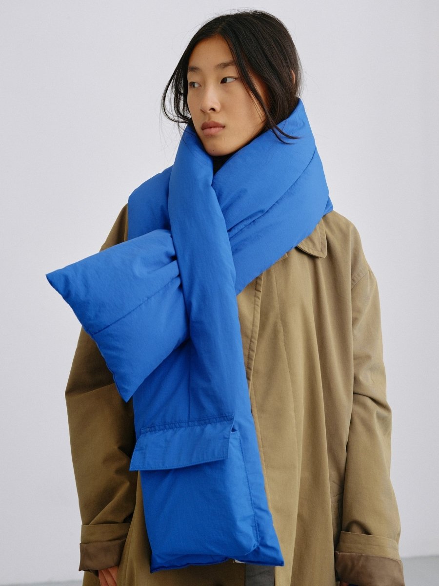 PADDED SCARF - Cobalt blue OLEND - vue de trois quarts