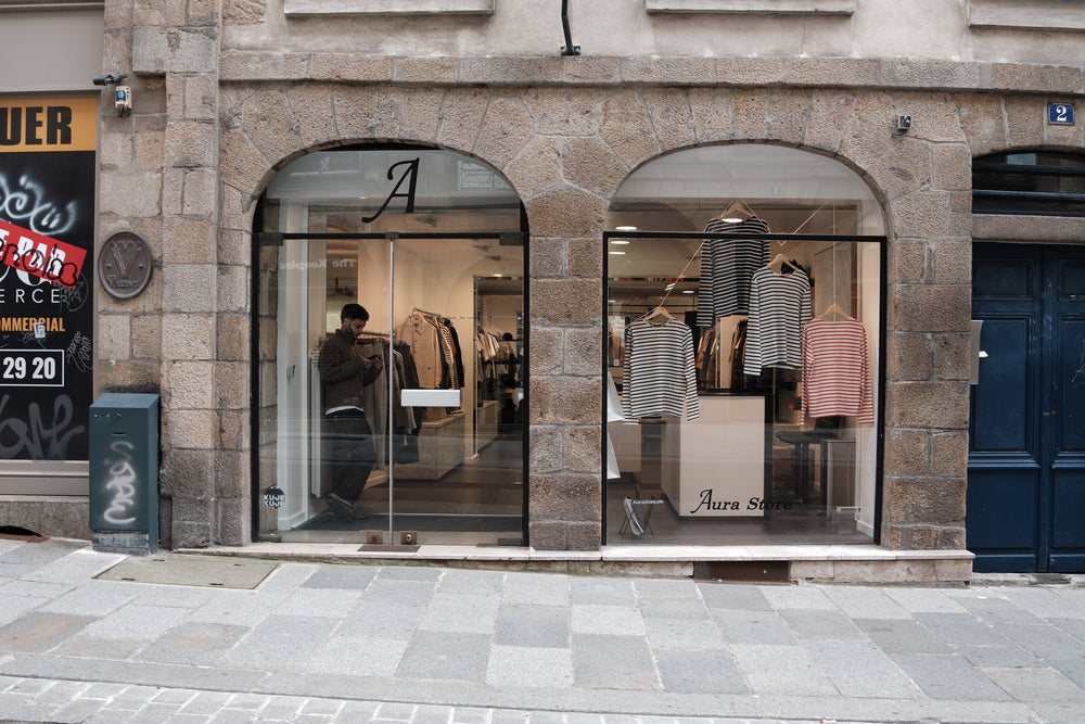 Façade de la boutique Aura Store Rennes, 2 rue Château-Renault — concept store mode masculine