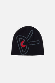 MERINO WOOL BEANIE - Black/Red DISTRICT VISION - vue de face
