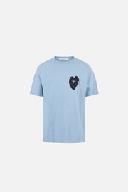 CALIFORNIA COTTON TEE - Run in Love Light Blue DISTRICT VISION - porté de face