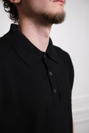 ANOTHER POLO SaDétail col et finitions polo Another Aspect Polo Shirt 3.0 noirHIRT 3.0, BLACK Another Aspect