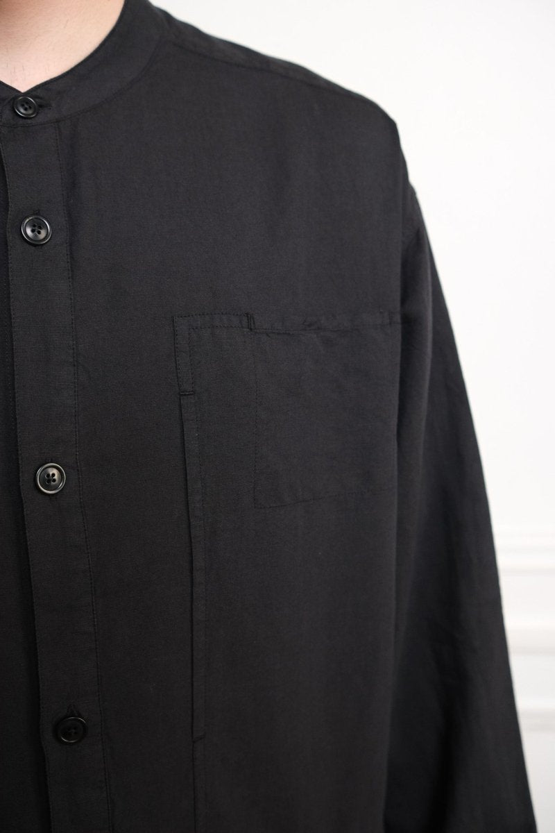 Détail coutures rabattues et boutons corozo chemise YMC Hawkeye — photo 3
