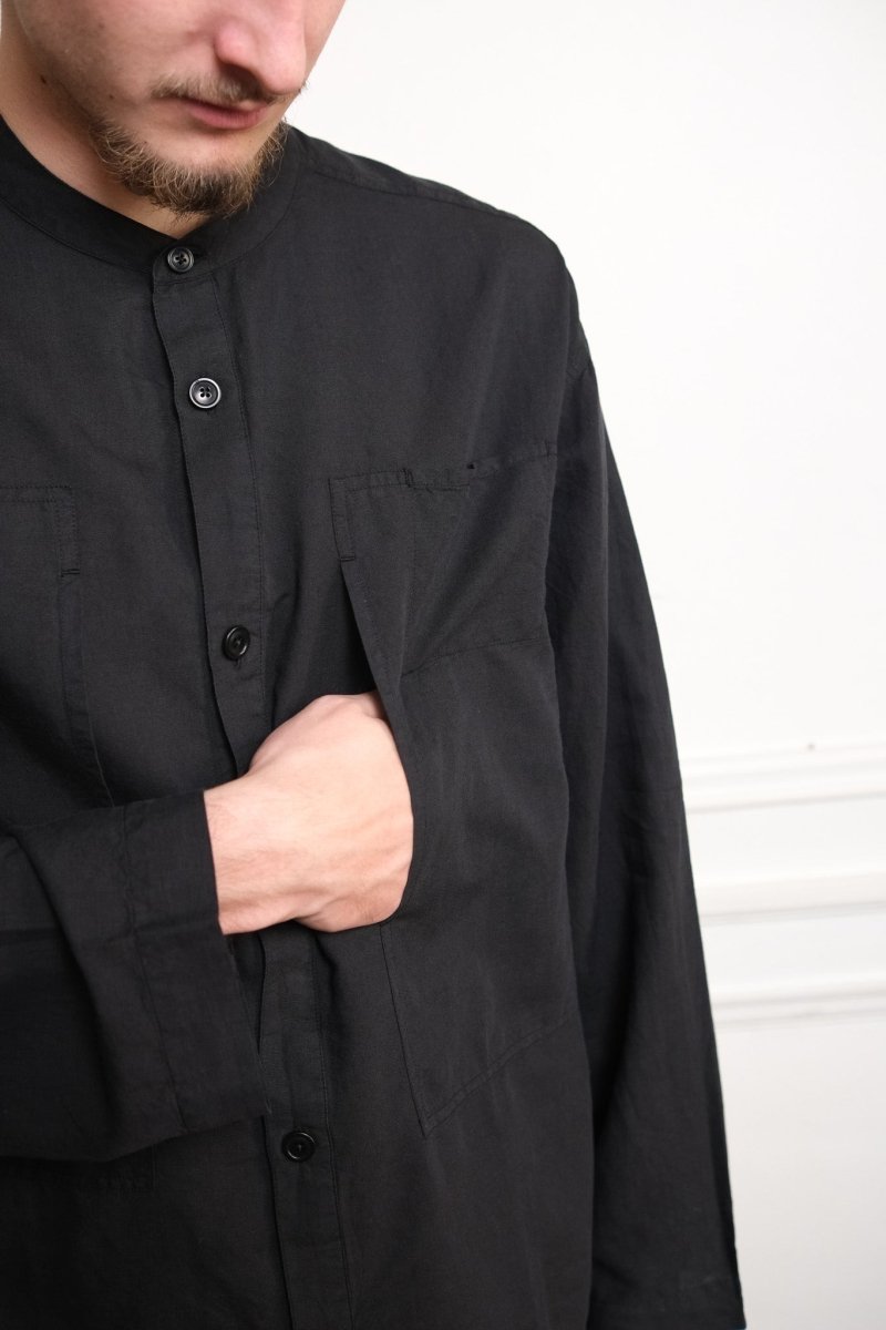 Détail coutures rabattues et boutons corozo chemise YMC Hawkeye 2