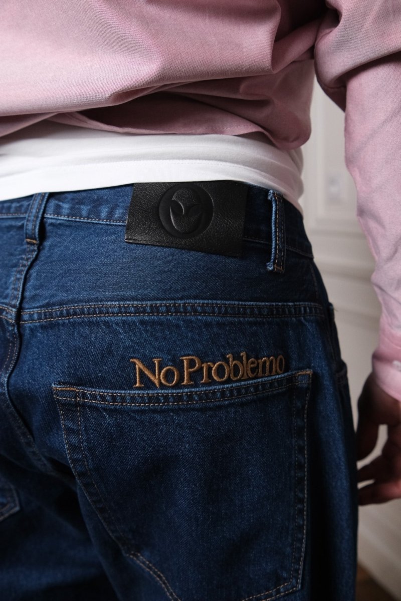 Détail des finitions robustes du jean No Problemo Heavyweight Bagi bleu — photo 3
